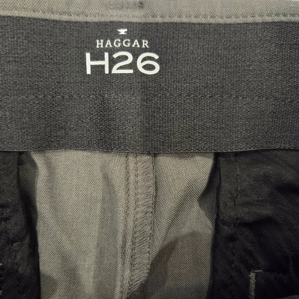 NWT Haggar H26 Men's Performance Dress‎ Pants Slim Fit Heather Gray 32 x 34
